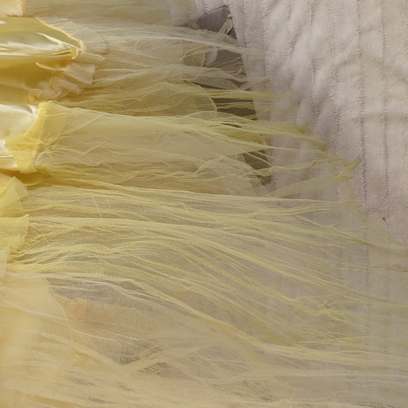 Vintage 1940s Yellow Satin Prom Dress, Very Disney Princess-y! For Kitty Rescue! - Picture 10 of 15
